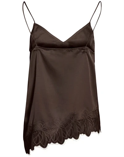 Vila - VILea Strap Lace Tunic Top - Coffee Bean